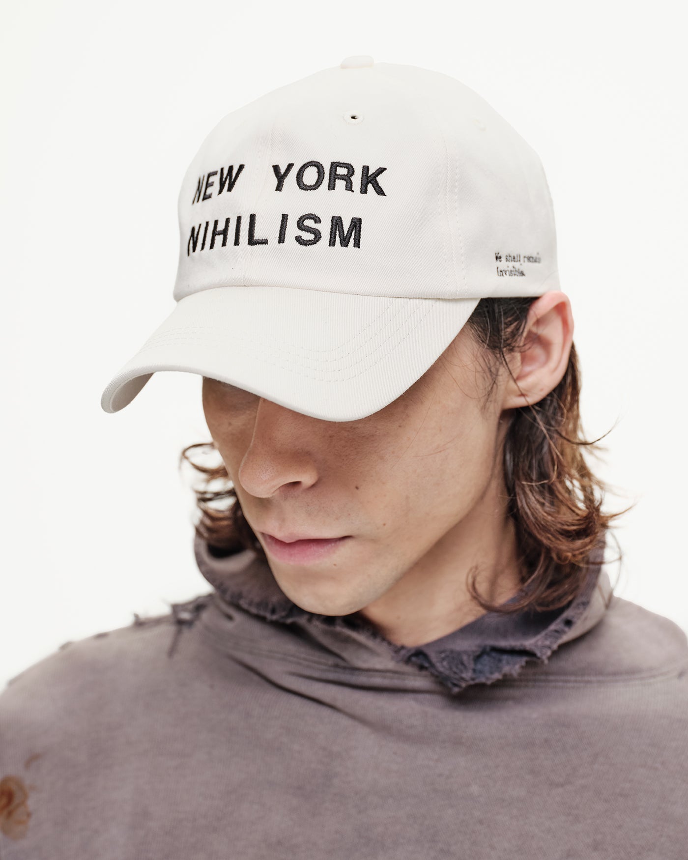 FADED WHITE NYN LOGO CAP